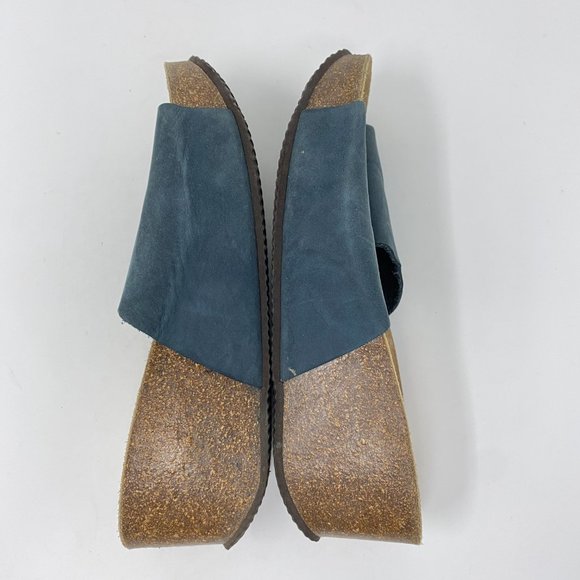 Bio Bio Womens Sandals Leather Wedge Slides Size 8 - Picture 4 of 13